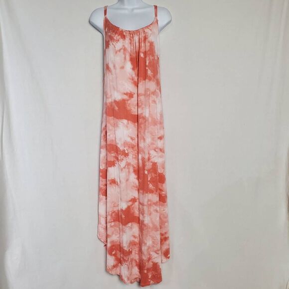 Maurices 24/7 Women’s Maxi Dress 4X Pink Tie Dye Sleeveless Plus Size - Picture 1 of 7